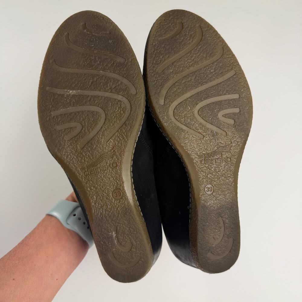 Dansko Black Leather Mary Jane Wedge Shoes Comfortable Casual Size 39 (8.5-9) - Picture 6 of 16
